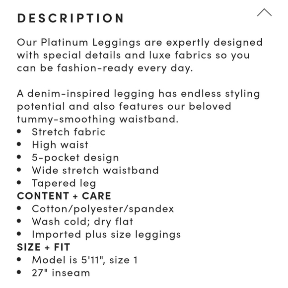 Torrid Platinum Legging Faux Denim - Picture 3 of 4